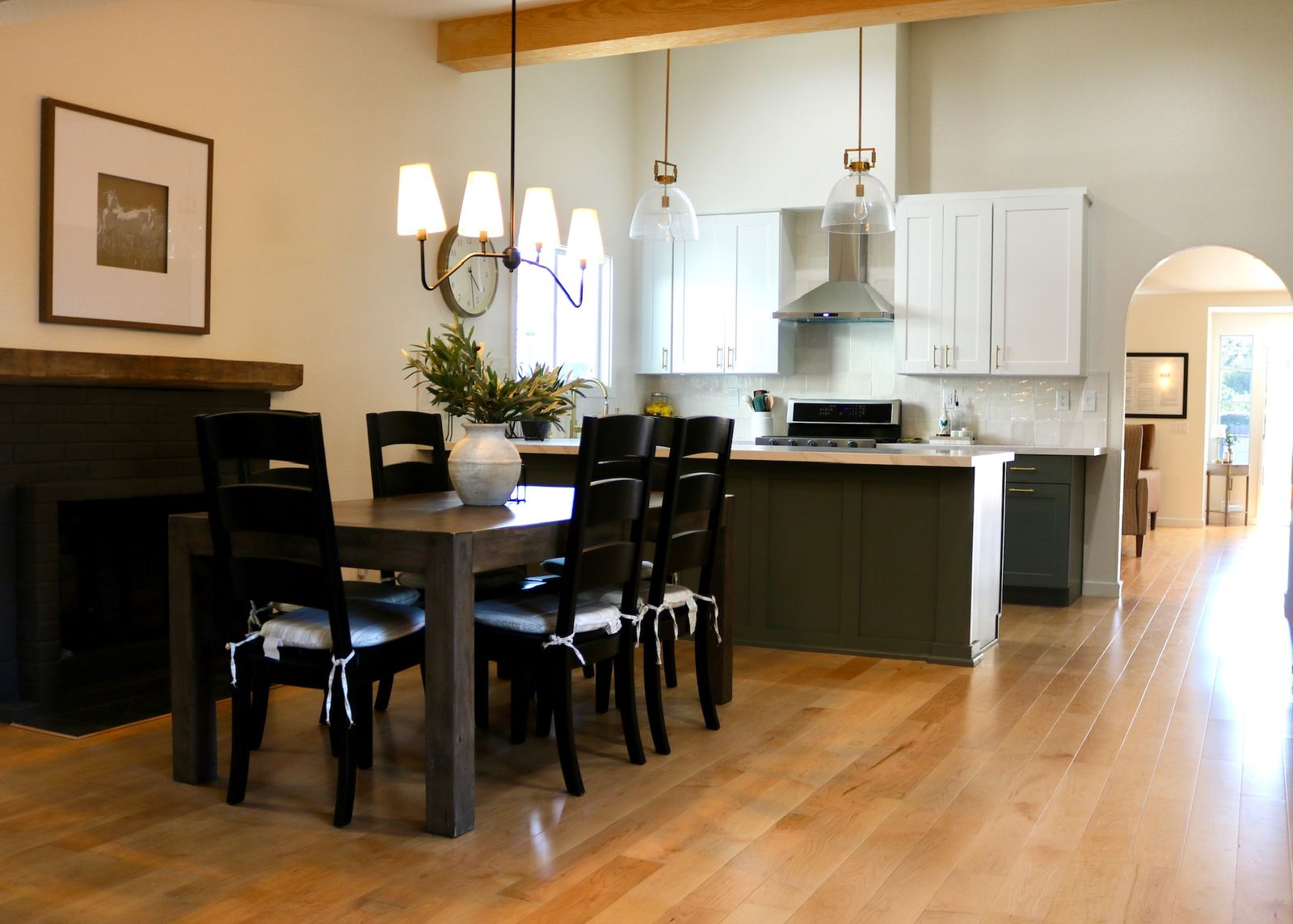 Open kitchen and dining area at Olive Tree Elderly Homes