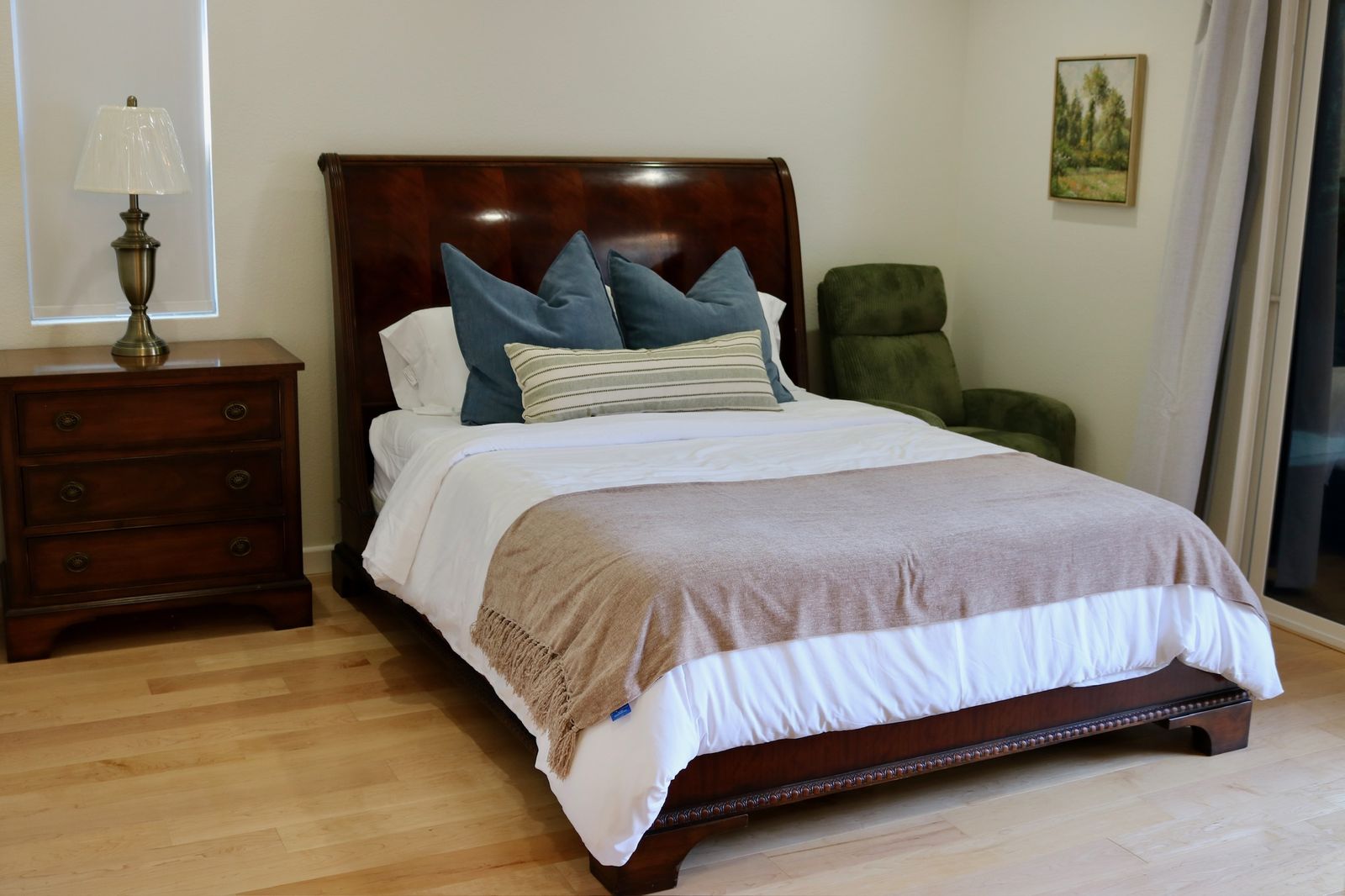 Private resident bedroom with natural light